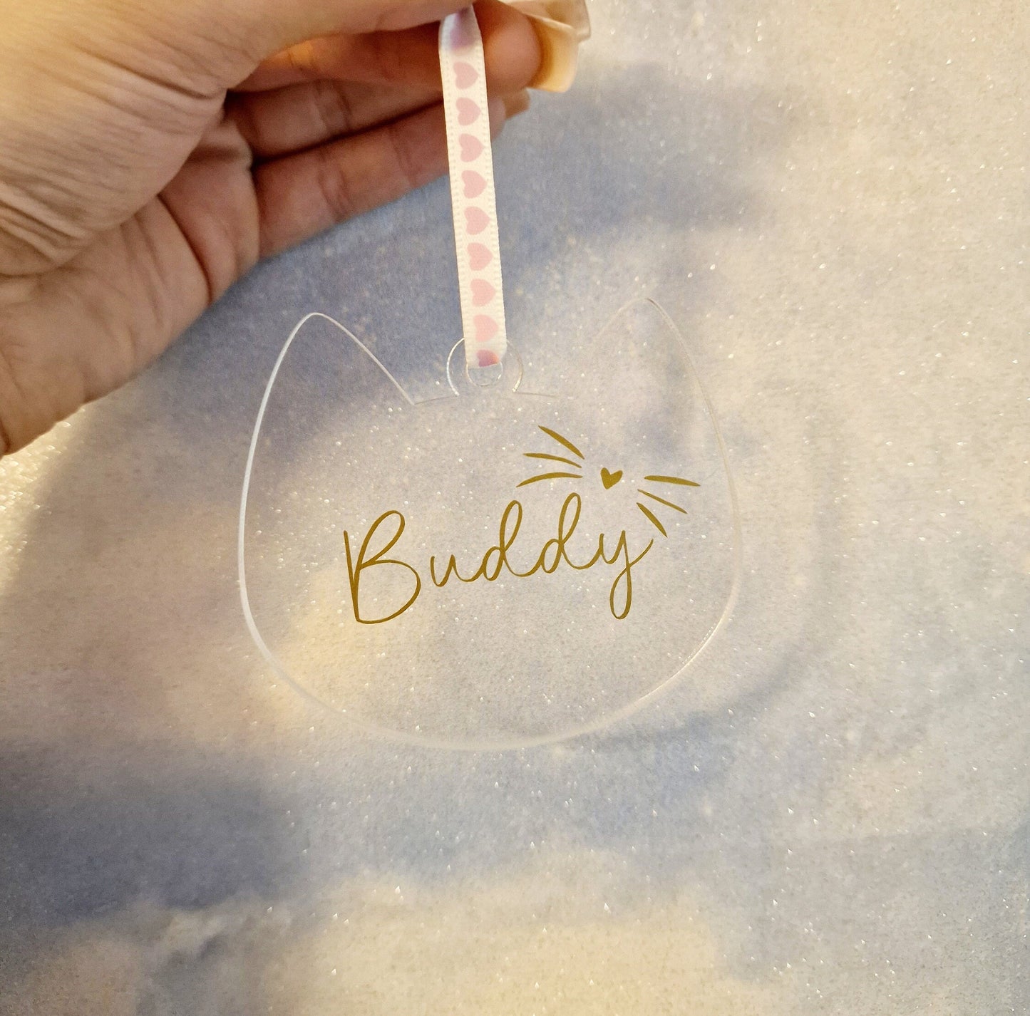 Personalised Cat Acrylic Christmas Tree Ornament