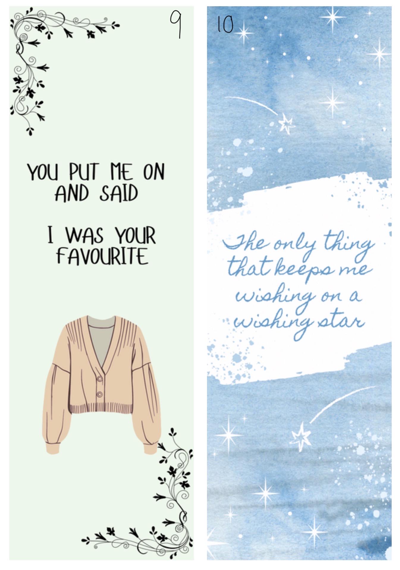 Taylor Swift Lyrics Inspired Bookmarks | Eras