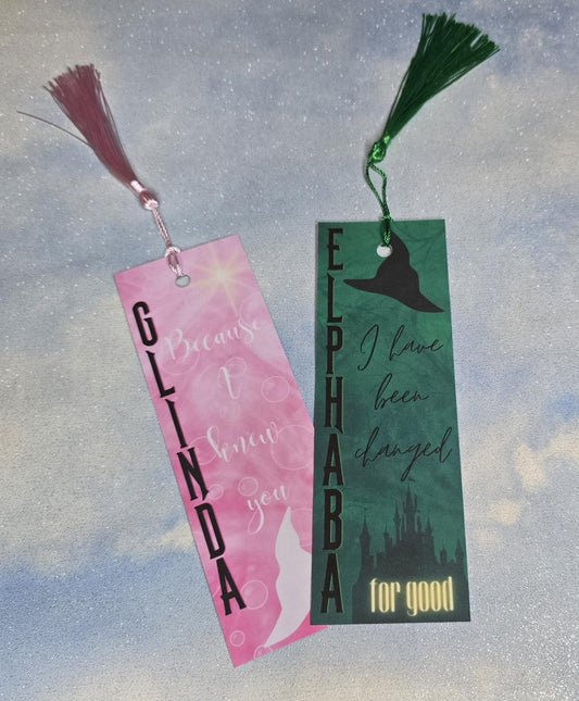 Elphaba and Glinda Double-Sided Bookmark